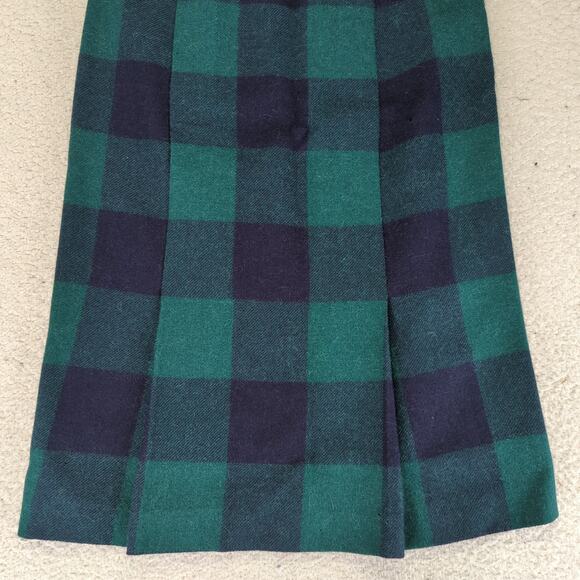 Vintage Blarney Woolen Mills 100% Wool Skirt Tartan Plaid Women's 8 Midi Pleated - Picture 4 of 9